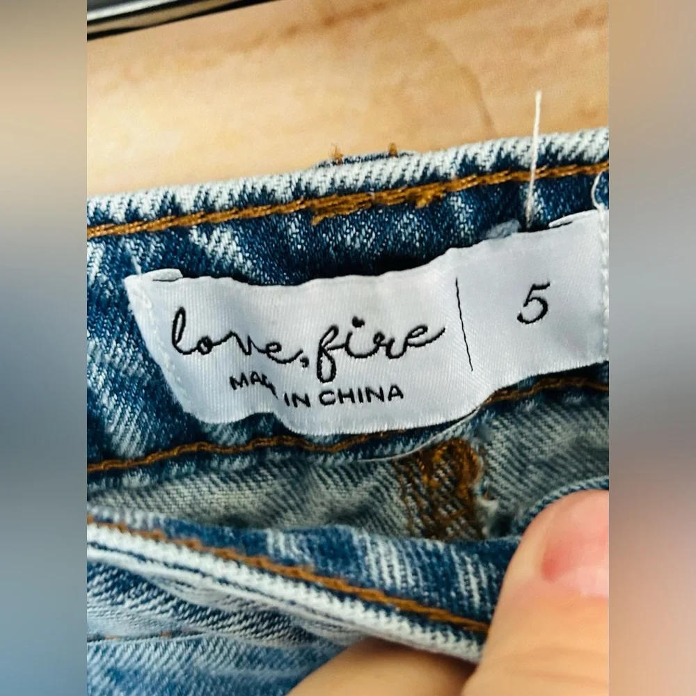 Love Fire Upcycled Bleach Hand Painted Floral Boho Cargo Denim Maxi Skirt Size 5